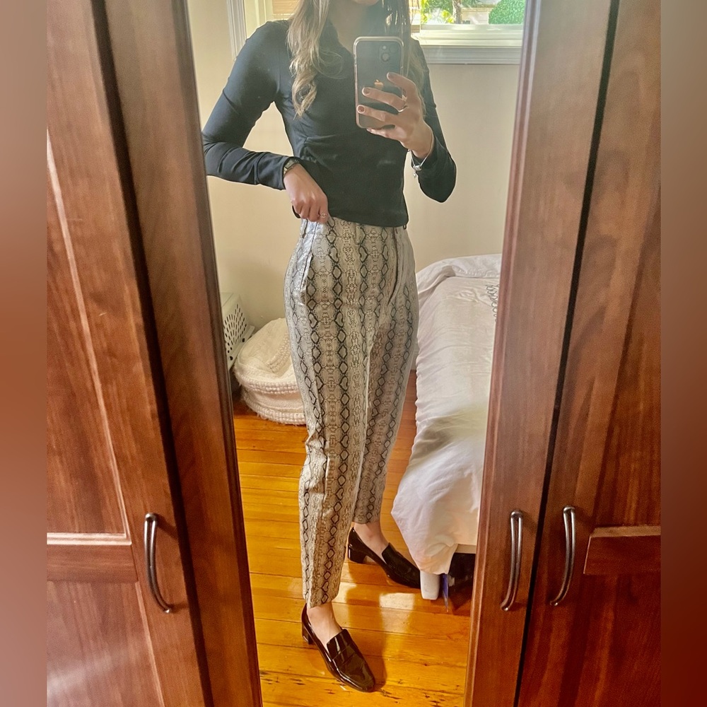 Nasty Gal croc faux leather tapered pants - Small/Medium